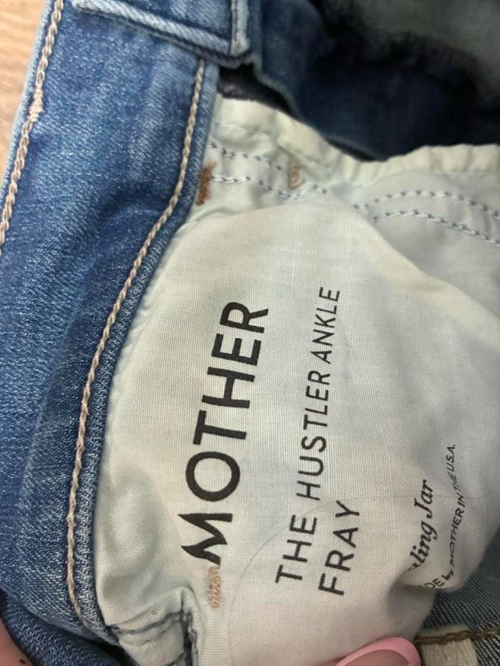 MOTHER The Hustler Ankle Fray Jeans Size 25 High Rise Crop Flare Raw Hem - Picture 6 of 6
